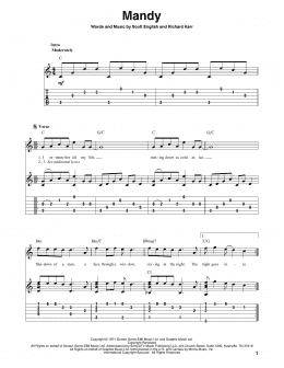 page one of Mandy (Solo Guitar)