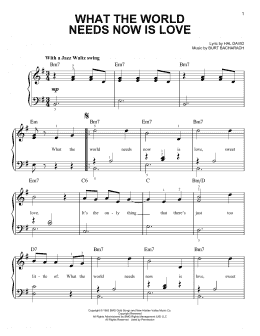 page one of What The World Needs Now Is Love (Very Easy Piano)
