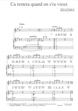 page one of Ca Restera Quand On S'ra Vieux (Piano & Vocal)
