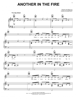 page one of Another In The Fire (Piano, Vocal & Guitar Chords (Right-Hand Melody))