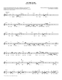 page one of No Time To Die (Lead Sheet / Fake Book)