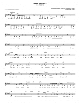 page one of Show Yourself (from Disney's Frozen 2) (Lead Sheet / Fake Book)