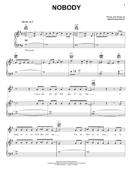 page one of Nobody (Piano, Vocal & Guitar Chords (Right-Hand Melody))