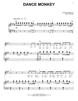 page one of Dance Monkey (Piano & Vocal)