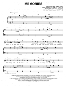 page one of Memories (Piano & Vocal)