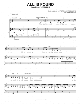 page one of All Is Found (from Disney's Frozen 2) (Piano & Vocal)