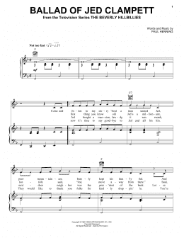 page one of Ballad Of Jed Clampett (from The Beverly Hillbillies) (Piano, Vocal & Guitar Chords (Right-Hand Melody))