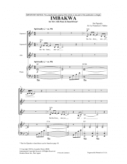 page one of Imbakwa (SSA Choir)