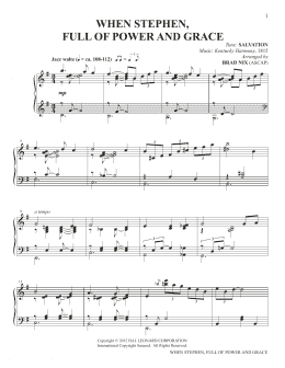 page one of When Stephen, Full Of Power And Grace (arr. Brad Nix) (Piano Solo)