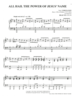 page one of All Hail The Power Of Jesus' Name (arr. Brad Nix) (Piano Solo)