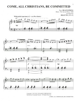 page one of Come, All Christians, Be Committed (arr. Brad Nix) (Piano Solo)