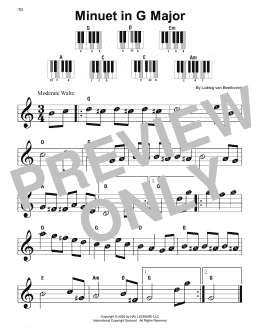 page one of Minuet In G Major (Super Easy Piano)