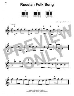 page one of Russian Folk Song (Super Easy Piano)