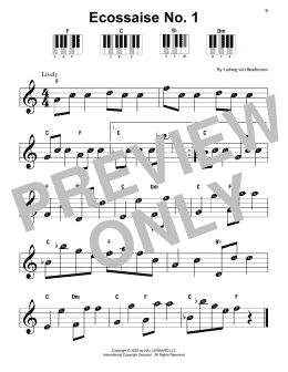 page one of Ecossaise No. 1 (Super Easy Piano)