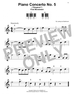 page one of Piano Concerto No. 5 In E-flat Major ("Emperor") (Super Easy Piano)