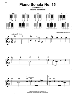 page one of Piano Sonata No. 15 In D Major, Op. 28 ("Pastorale") (Super Easy Piano)
