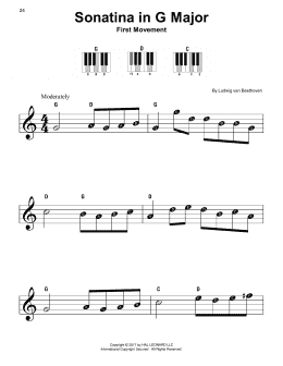 page one of Sonatina In G Major (Super Easy Piano)
