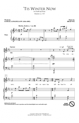 page one of 'Tis Winter Now (SATB Choir)