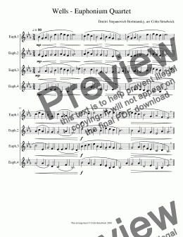 page one of Wells (Bortniansky) - Euphonium Quartet