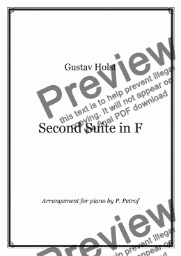 page one of Holst - Second Suite in F - piano solo