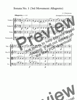 page one of Sonata No. 1 (3rd Movement: Allegretto)