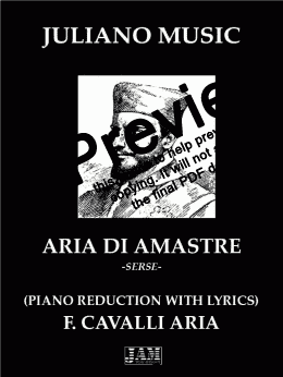 page one of ARIA DI AMASTRE (PIANO REDUCTION WITH LYRICS) - F. CAVALLI