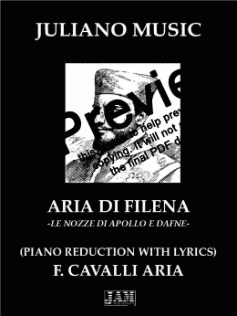 page one of ARIA DI FILENA (PIANO REDUCTION WITH LYRICS) - F. CAVALLI