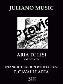 page one of ARIA DI LISI (PIANO REDUCTION WITH LYRICS) - F. CAVALLI