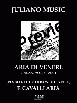 page one of ARIA DI VENERE (PIANO REDUCTION WITH LYRICS) - F. CAVALLI