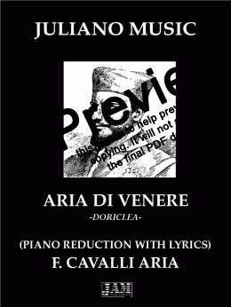 page one of ARIA DI VENERE DORICLEA (PIANO REDUCTION WITH LYRICS) - F. CAVALLI