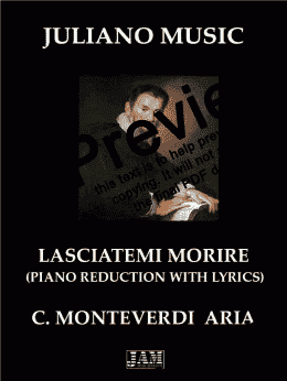 page one of LASCIATEMI MORIRE (PIANO REDUCTION WITH LYRICS) - C. MONTEVERDI