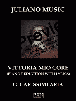 page one of VITTORIA MIO CORE (PIANO REDUCTION WITH LYRICS) - G. CARISSIMI
