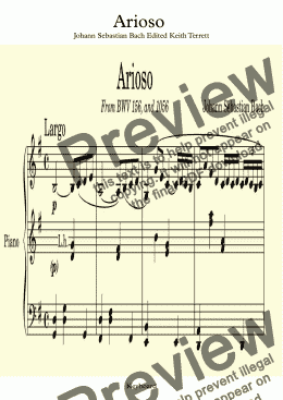 page one of Arioso for Keyboard (Piano, Harpsichord, Cembalo, Organ)