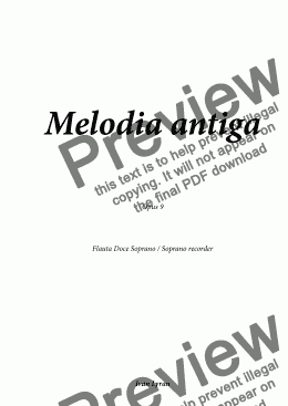 page one of Melodia antiga Opus 9