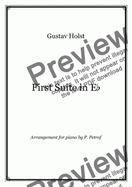 page one of Holst - First Suite in Eb - piano solo