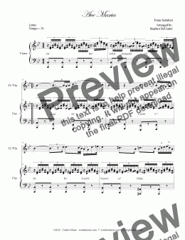 page one of Ave Maria (for Flute or Violin solo - Piano accompaniment)