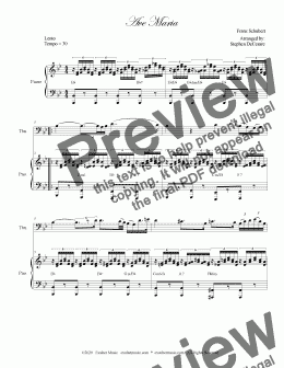 page one of Ave Maria Schubert Trombone Piano