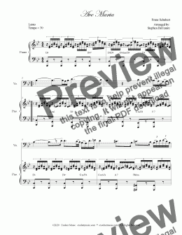 page one of Ave Maria (for Cello solo - Piano accompaniment)