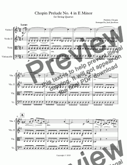 page one of Chopin Prelude No 4 in E Minor - Full Score