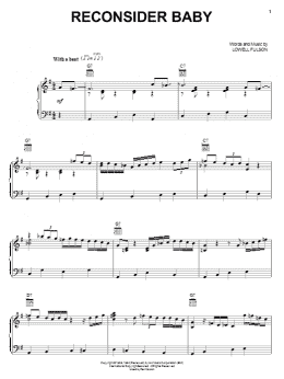 page one of Reconsider Baby (Piano, Vocal & Guitar Chords (Right-Hand Melody))