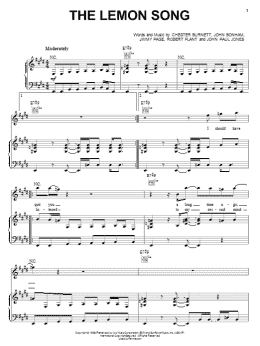 page one of The Lemon Song (Piano, Vocal & Guitar Chords (Right-Hand Melody))