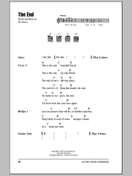 page one of The End (Guitar Chords/Lyrics)