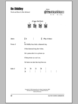 page one of Bo Diddley (Guitar Chords/Lyrics)