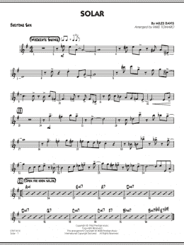 page one of Solar - Baritone Sax (Jazz Ensemble)