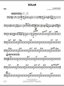 page one of Solar - Bass (Jazz Ensemble)