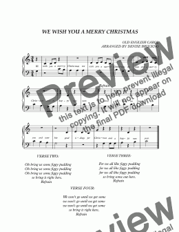 page one of We Wish You a Merry Christmas - Piano  