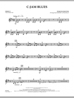 page one of C-Jam Blues - Violin 3 (Viola Treble Clef) (Orchestra)