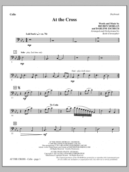 page one of At The Cross - Cello (Choir Instrumental Pak)