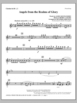 page one of Angels From The Realms Of Glory - Bb Clarinet 1 & 2 (Choir Instrumental Pak)