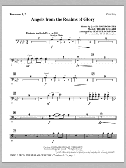 page one of Angels From The Realms Of Glory - Trombone 1 & 2 (Choir Instrumental Pak)